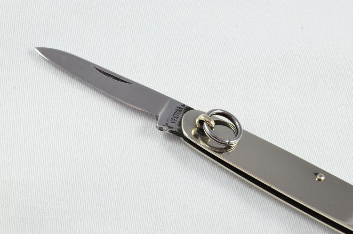 Sheffield Made Folding Stainless Steel Ring Pocket Pen Knife Nickel - Image 2