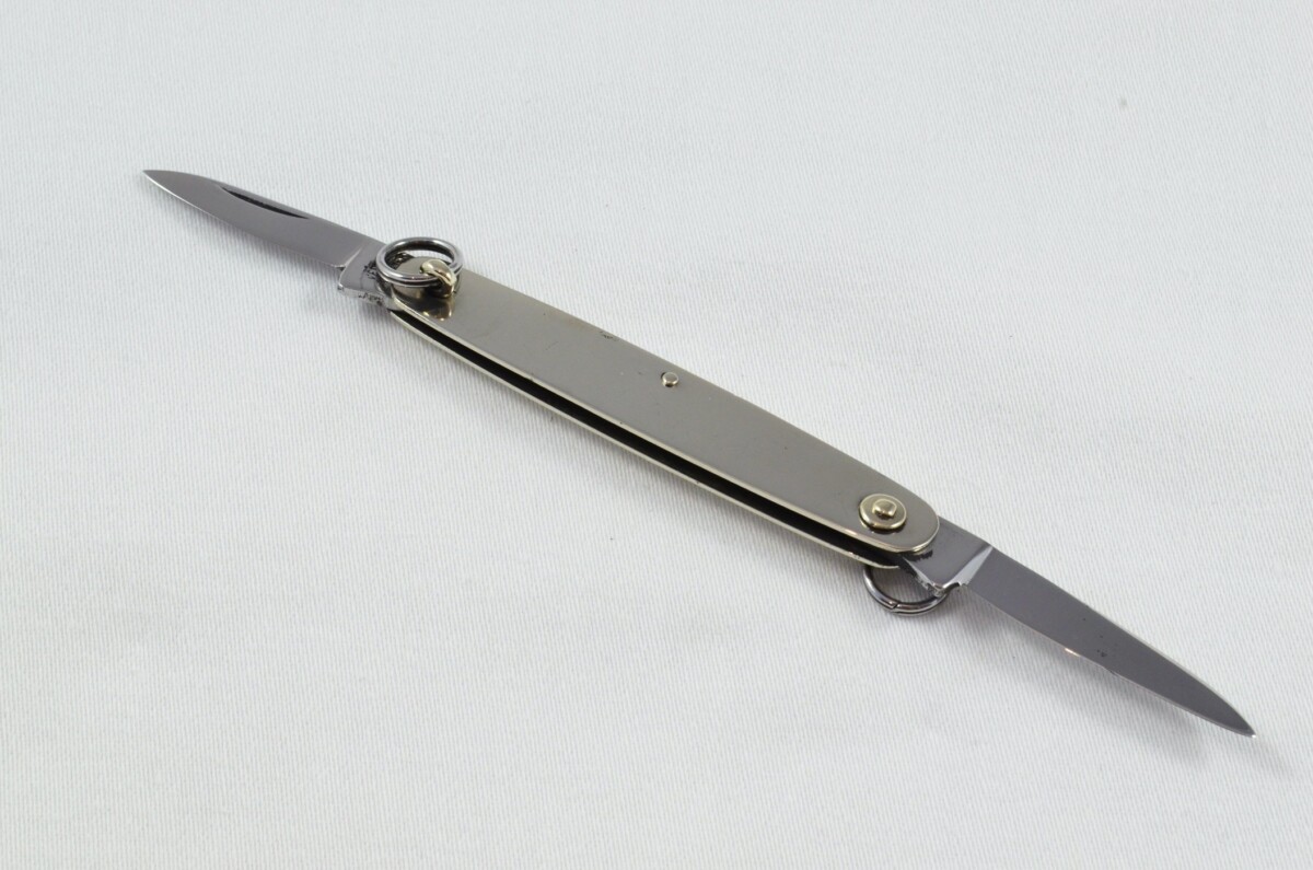 Sheffield Made Folding Stainless Steel Ring Pocket Pen Knife Nickel - Image 3