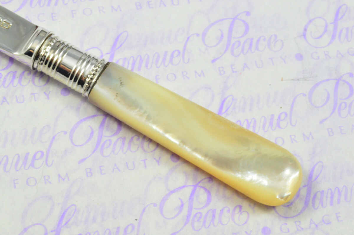 Extraordinary Moses Brent Solid Silver Bladed & Mother of Pearl Handled Letter Opener Sheffield 1810 Cased - Image 3