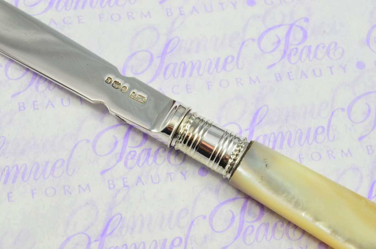 Extraordinary Moses Brent Solid Silver Bladed & Mother of Pearl Handled Letter Opener Sheffield 1810 Cased - Image 4
