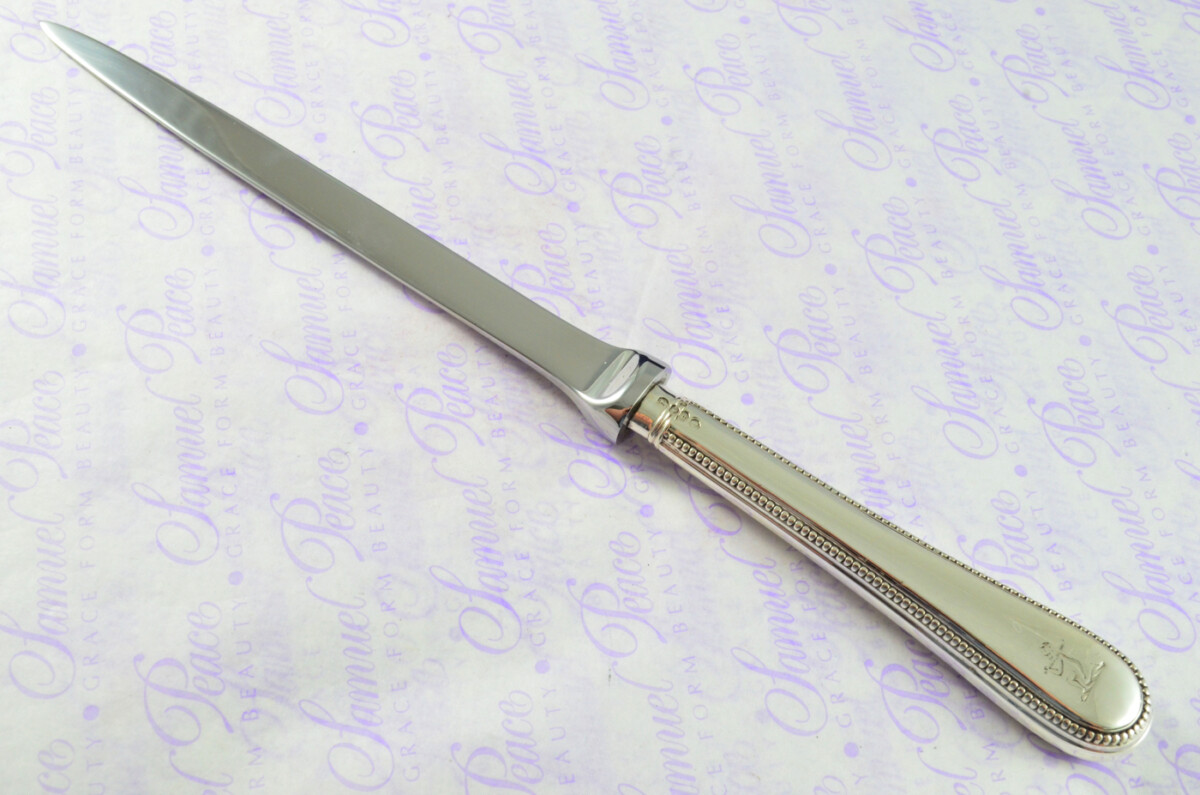 Bead Pattern H J Lias & Son London Sterling Silver Handled Letter Opener 1862 Cased - Image 3