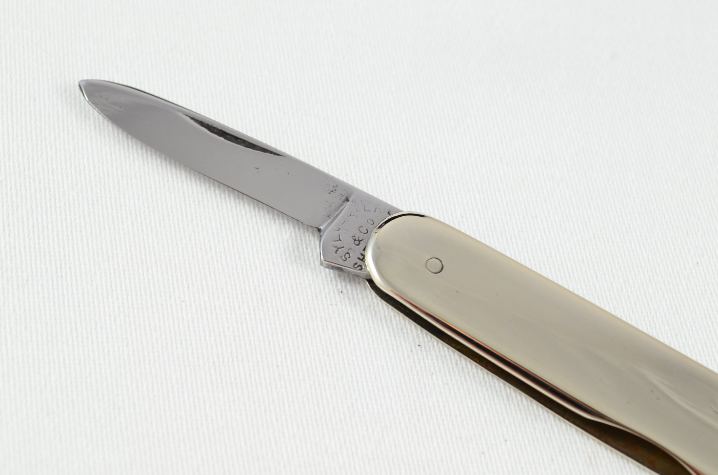 A Sylvester & Co Folding Nickel Advertisement Pocket Pen Knife Sheffield - Image 5
