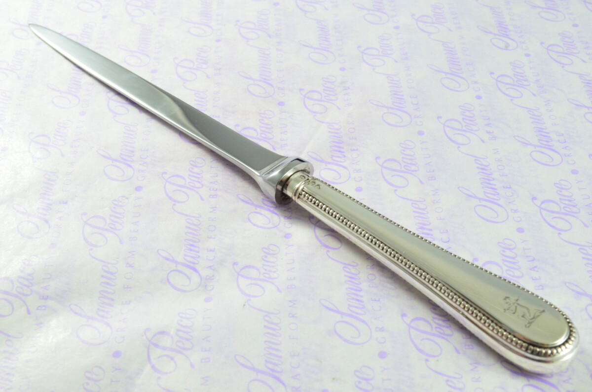 Bead Pattern H J Lias & Son London Sterling Silver Handled Letter Opener 1862 Cased - Image 7