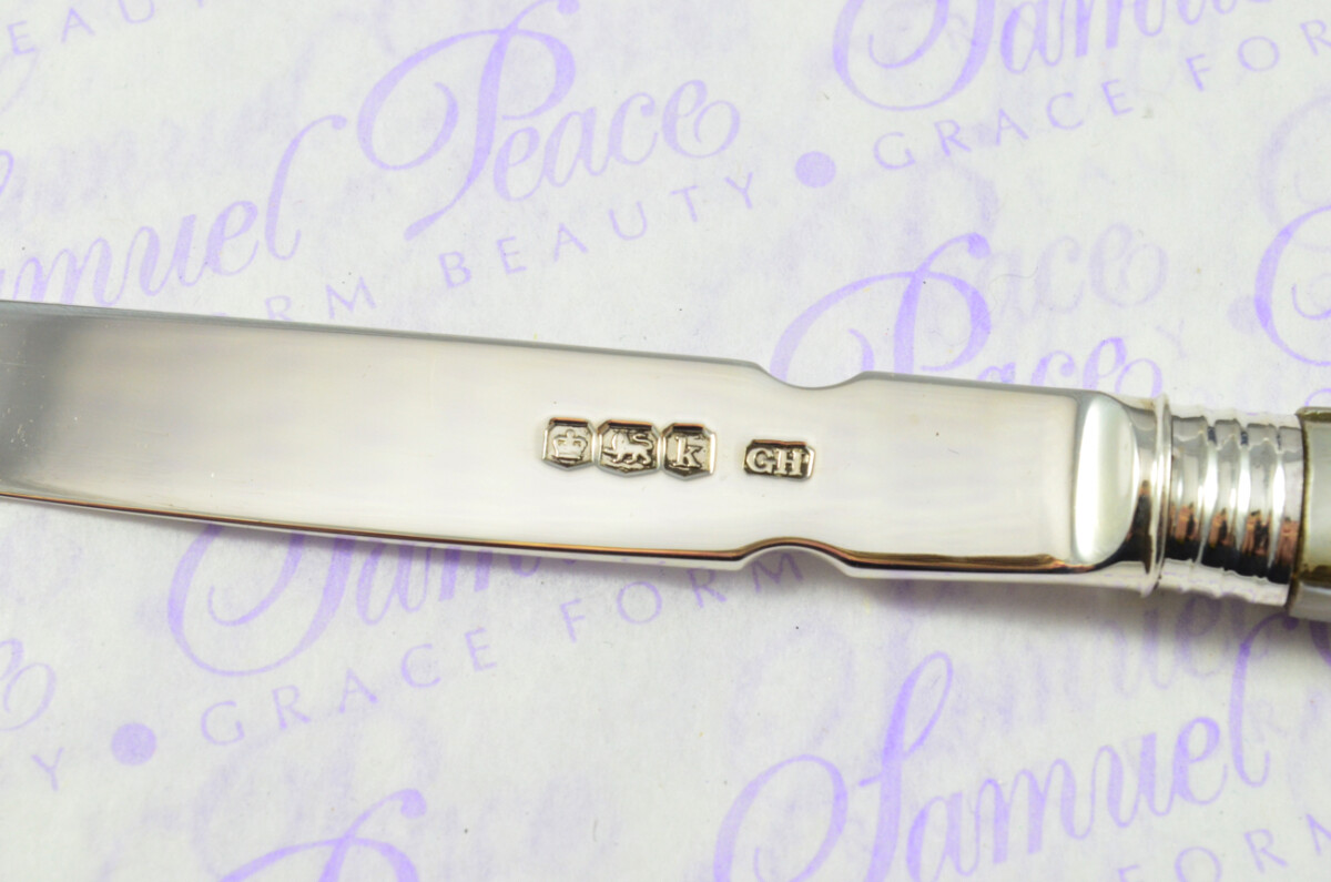 George Howson Solid Silver Bladed & Mother of Pearl Handled Letter Opener Sheffield 1927 Cased - Image 6