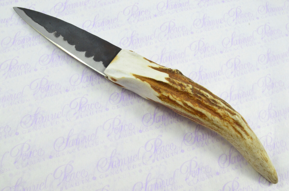 A Genuine Tyne Point Hand Forged Carbon Steel Stag Horn Antler Handle Sgian Dubh Sheffield England - Image 2