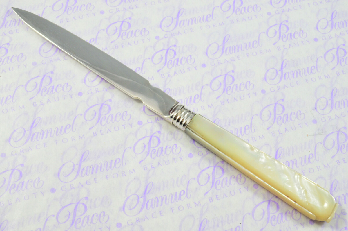 George Howson Solid Silver Bladed & Mother of Pearl Handled Letter Opener Sheffield 1927 Cased - Image 8