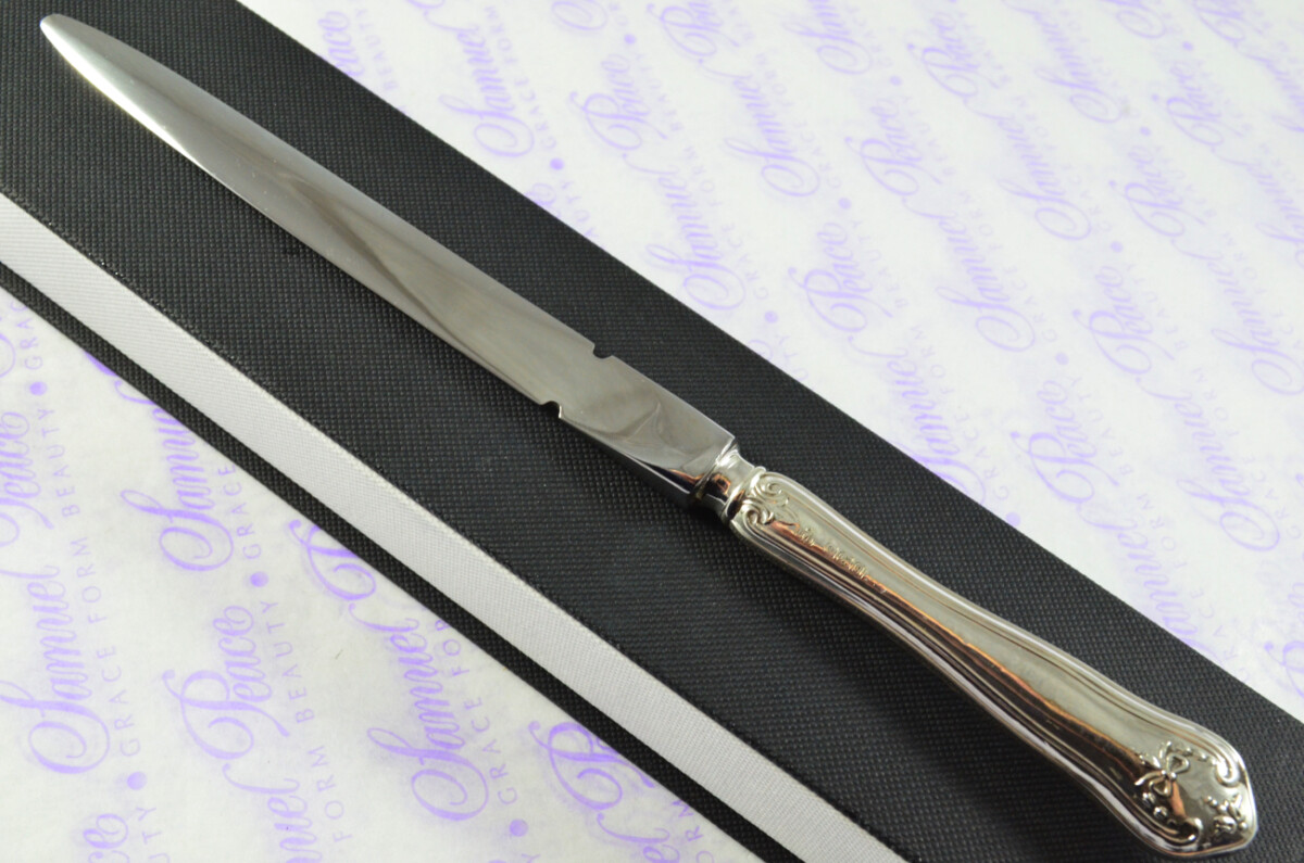 C H Beatson Floral Bell Pattern Sterling Silver Letter Opener Sheffield 1933