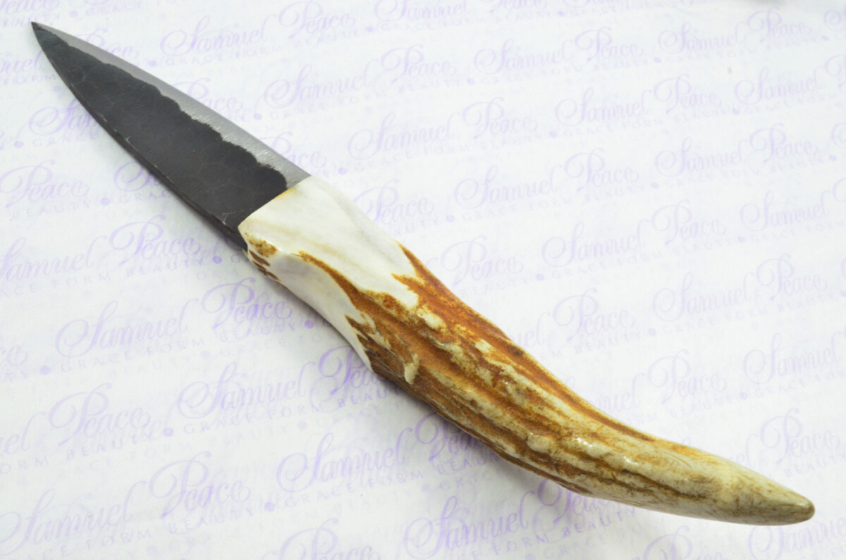 A Genuine Tyne Point Hand Forged Carbon Steel Stag Horn Antler Handle Sgian Dubh Sheffield England - Image 3