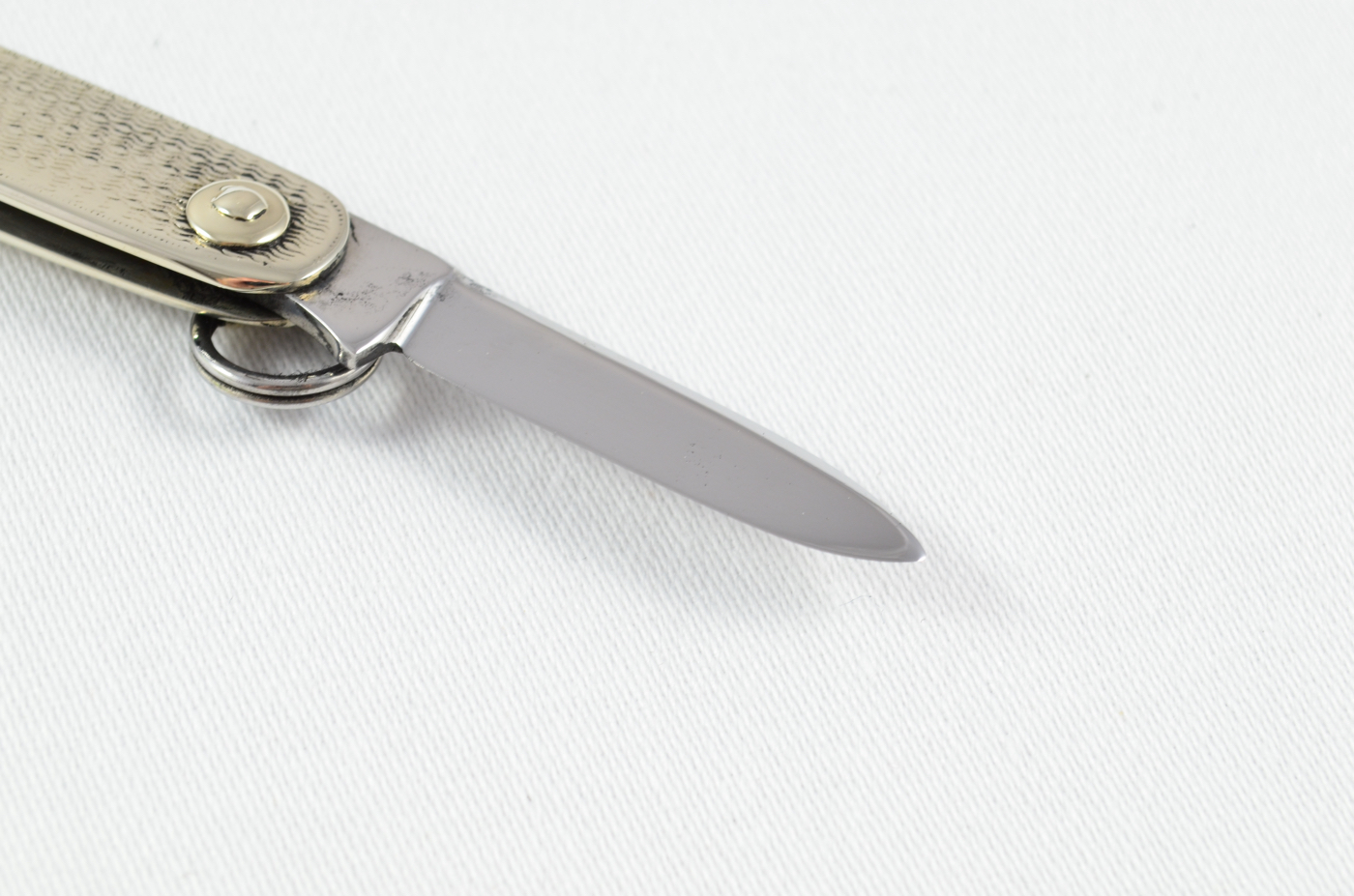 A J. B. Holland Folding Engine Turned Nickel Ring Pocket Pen Knife Sheffield - Image 4