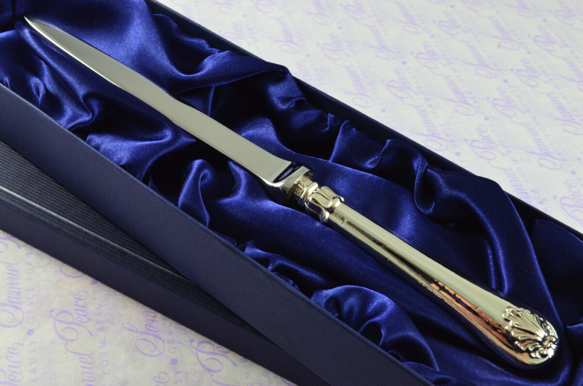 Kings Husk Pattern Samuel Harwood Sterling Silver Handled Letter Opener 1848 Cased - Image 2