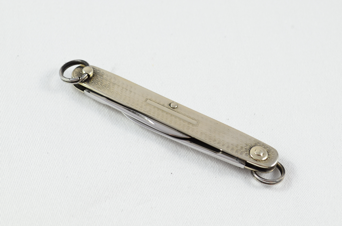 A J. B. Holland Folding Engine Turned Nickel Ring Pocket Pen Knife Sheffield - Image 6
