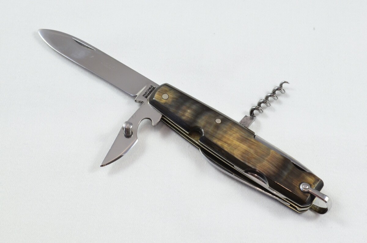 French Made 6 Piece Folding Buffalo Scaled Pocket Pen Knife