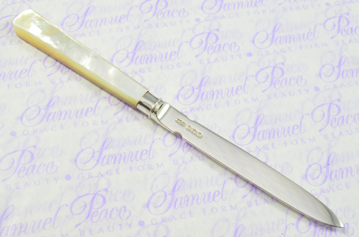 James Dixon & Sons Solid Silver Bladed & Mother of Pearl Handled Letter Opener Sheffield 1936 Cased - Image 8