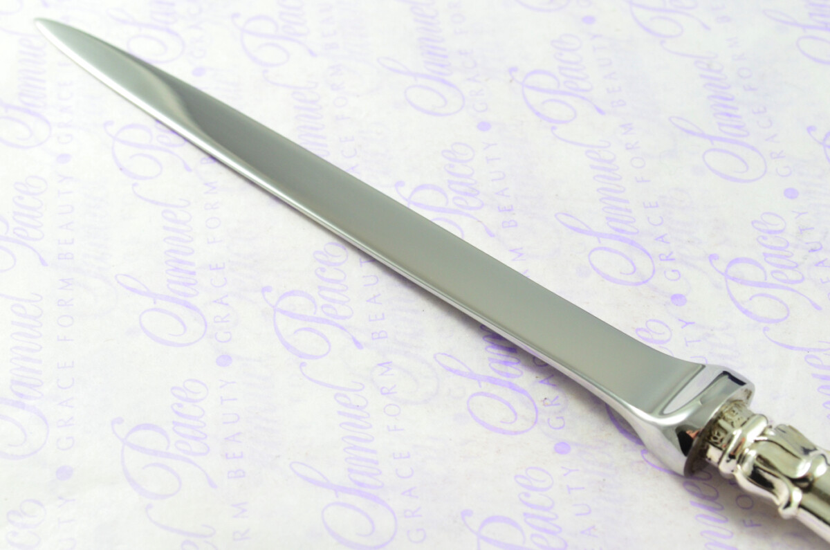Kings Husk Pattern Samuel Harwood Sterling Silver Handled Letter Opener 1848 Cased - Image 6