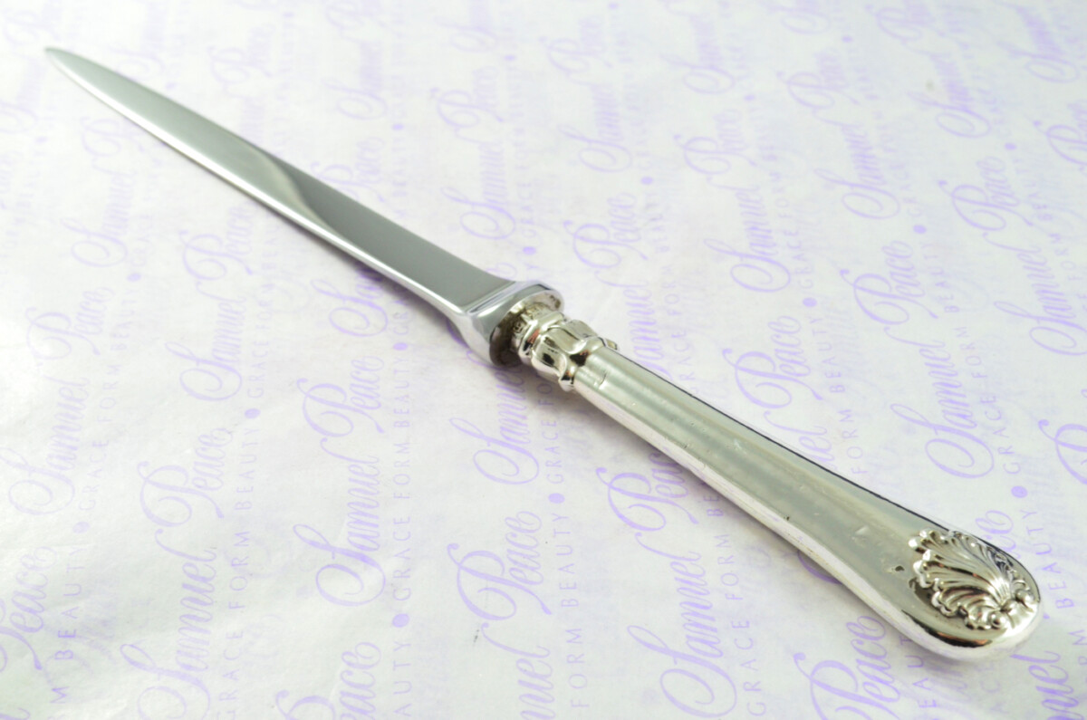 Kings Husk Pattern Samuel Harwood Sterling Silver Handled Letter Opener 1848 Cased - Image 7
