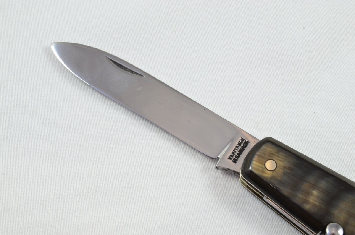 French Made 6 Piece Folding Buffalo Scaled Pocket Pen Knife - Image 3