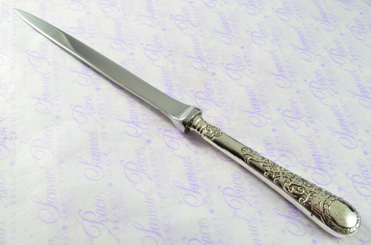 Italian Pattern Martin Hall & Co Sterling Silver Handled Letter Opener 1855 Cased - Image 3