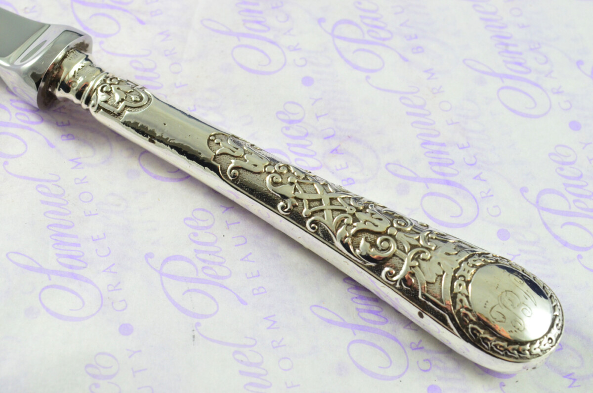 Italian Pattern Martin Hall & Co Sterling Silver Handled Letter Opener 1855 Cased - Image 4