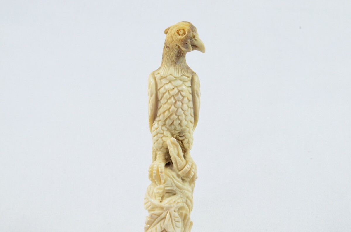 Falcon Carved Walking Stick Cane Top Handle Stag Antler Horn Made Sheffield England