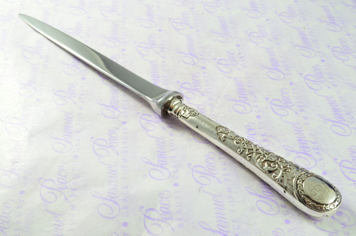 Italian Pattern Martin Hall & Co Sterling Silver Handled Letter Opener 1855 Cased - Image 6