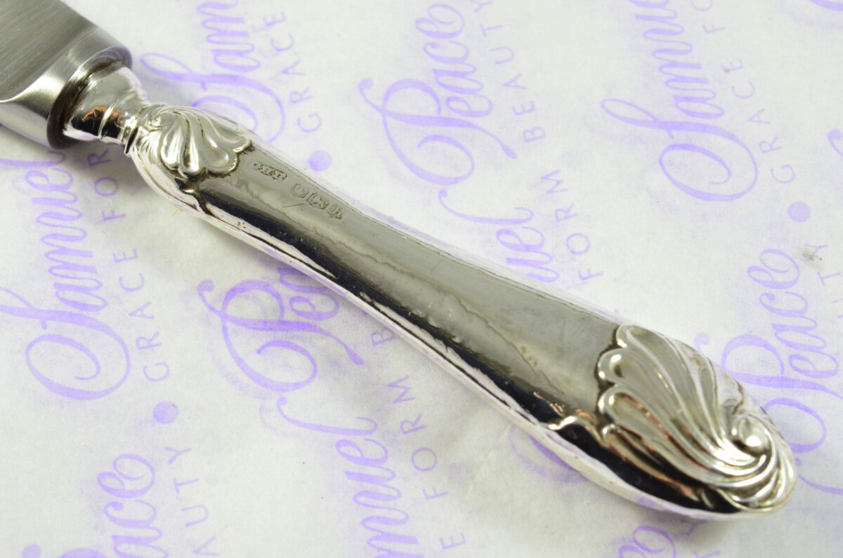 George Henry Biggin Ornate Shell Pattern Sterling Silver Letter Opener Sheffield 1925 - Image 5