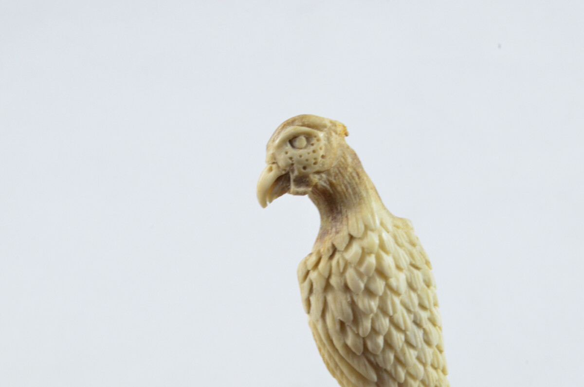 Falcon Carved Walking Stick Cane Top Handle Stag Antler Horn Made Sheffield England - Image 2