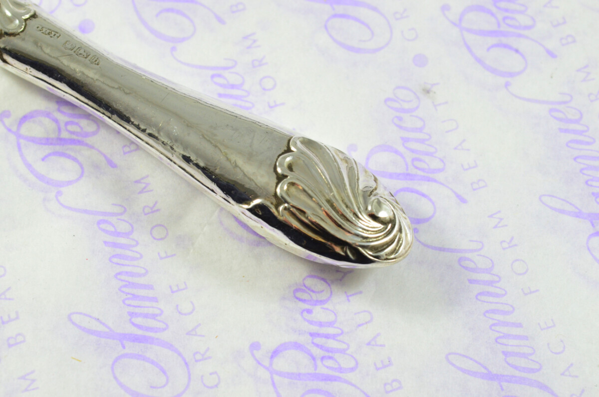 George Henry Biggin Ornate Shell Pattern Sterling Silver Letter Opener Sheffield 1925 - Image 7