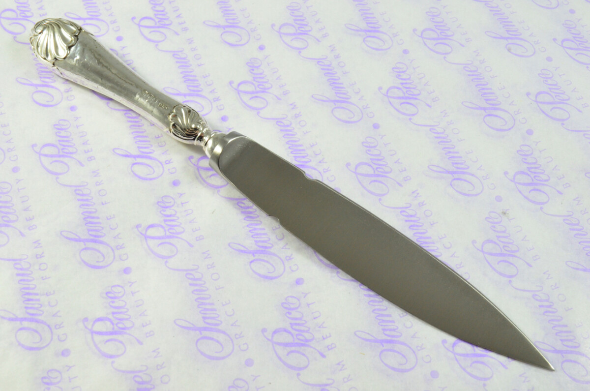 George Henry Biggin Ornate Shell Pattern Sterling Silver Letter Opener Sheffield 1925 - Image 9