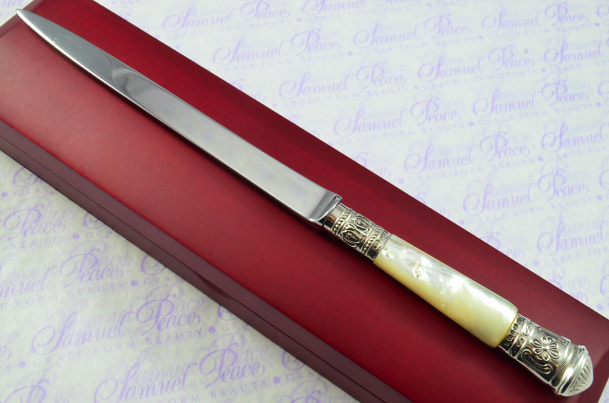 Astonishing Yates Brothers Solid Silver Capped & Ferruled & Mother of Pearl Handled Letter Opener 2003 Cased