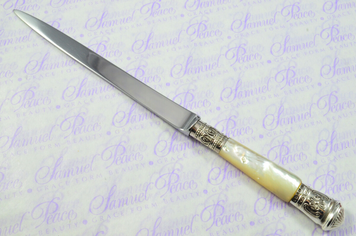 Astonishing Yates Brothers Solid Silver Capped & Ferruled & Mother of Pearl Handled Letter Opener 2003 Cased - Image 3
