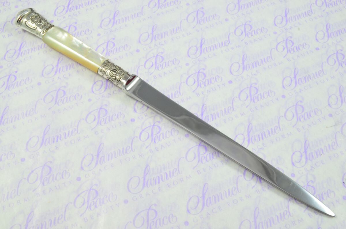 Astonishing Yates Brothers Solid Silver Capped & Ferruled & Mother of Pearl Handled Letter Opener 2003 Cased - Image 9