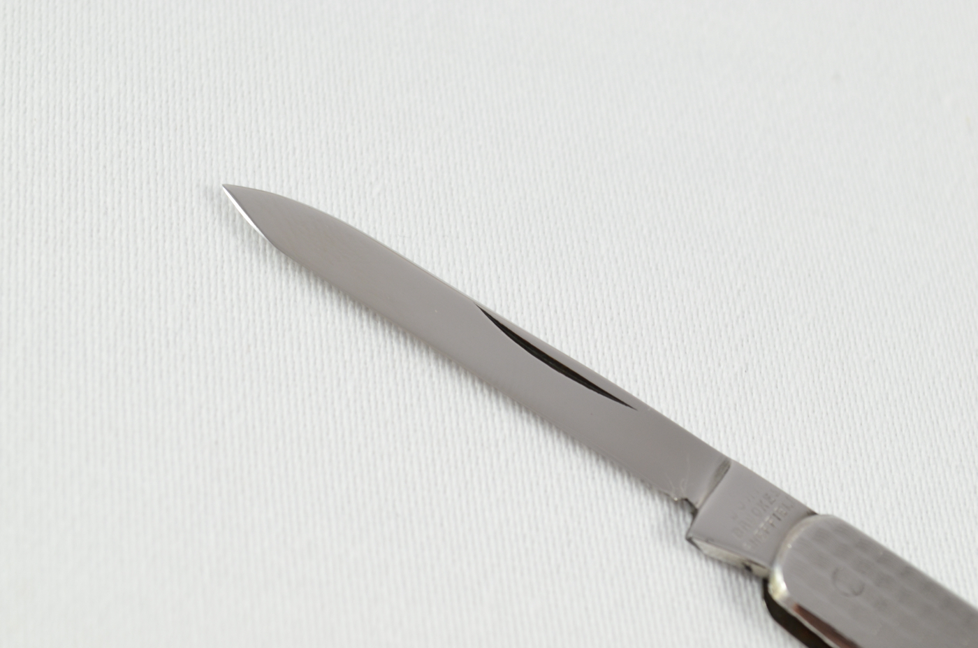 A John Brookes Stainless Steel Engine Turned Advertisement Pocket Pen Knife - Image 2