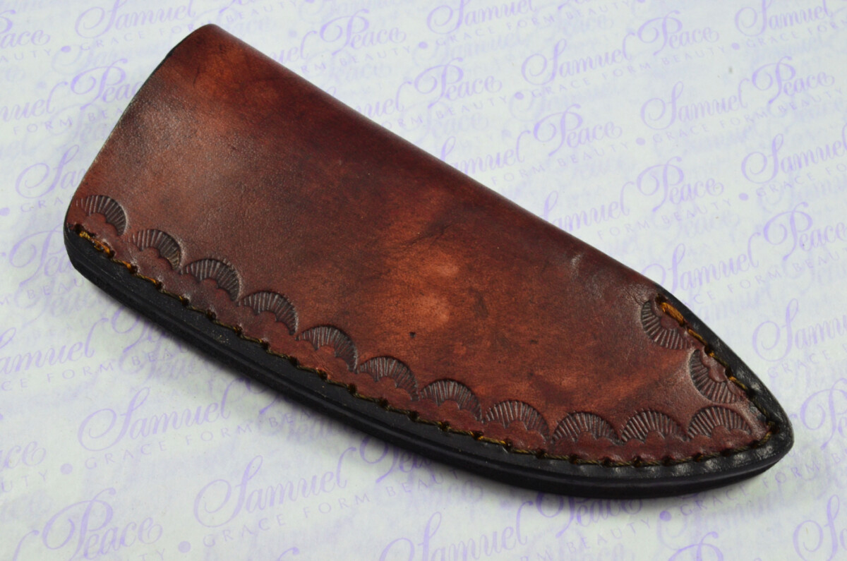 Knife Making Kit! Bespoke Damascus Steel Deep Hunting/Skinning Knife Rosewood Scales Unbelievable Piece Pristine inc Leather Sheath - Image 7