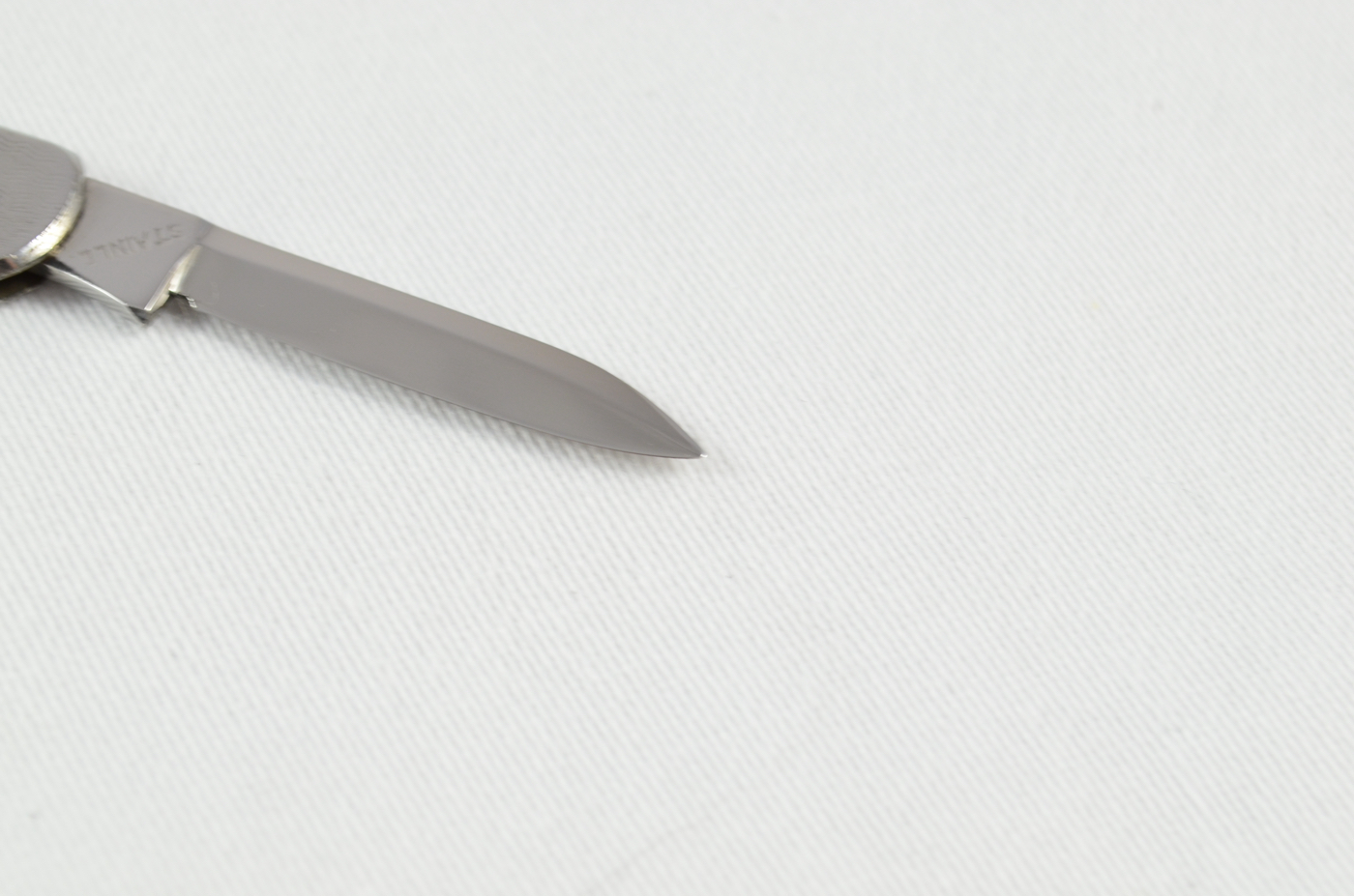 A John Brookes Stainless Steel Engine Turned Advertisement Pocket Pen Knife - Image 3