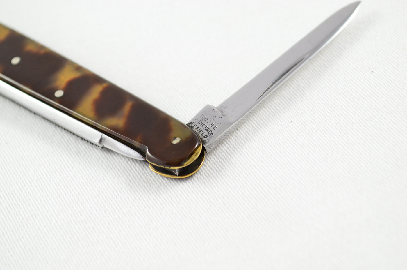 Antique Thomas Turner 3 Piece Tortoise Shell Scaled Pocket Pen Knife - Image 6