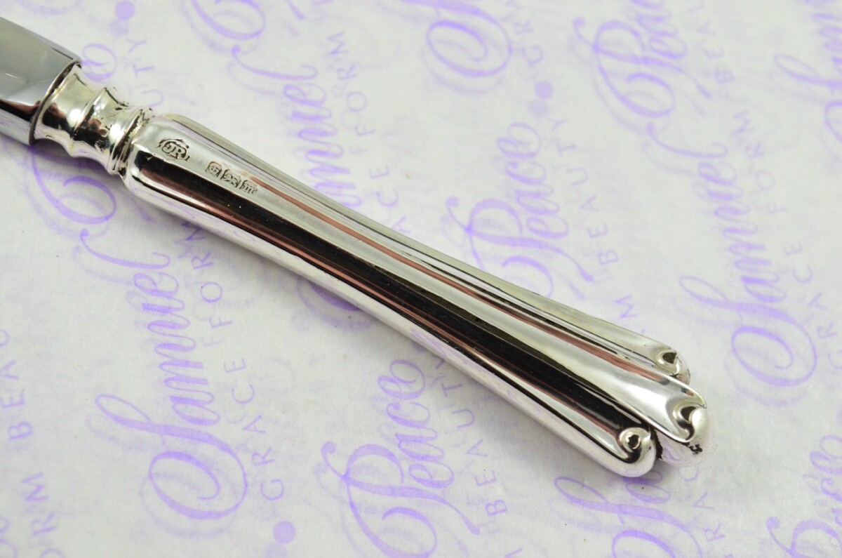 John Round Sheffield Sterling Silver Handled Letter Opener/Paper knife Fleur De Lys Pattern 1904 - Image 3