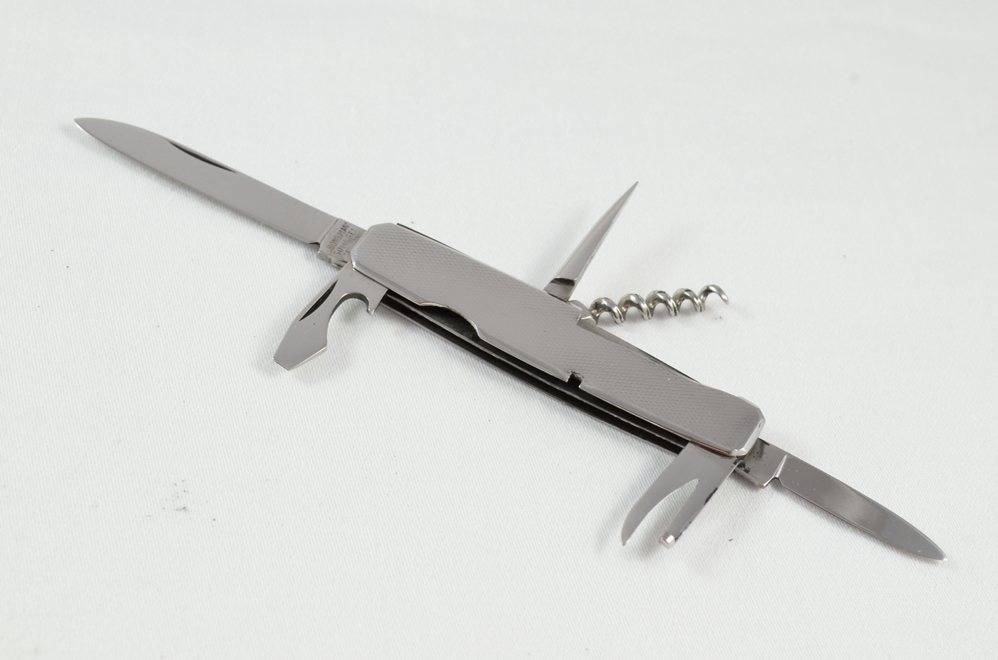 An E. Bonsman Folding Stainless Steel Engine Turned Pocket Pen Knife Solingen, Germany