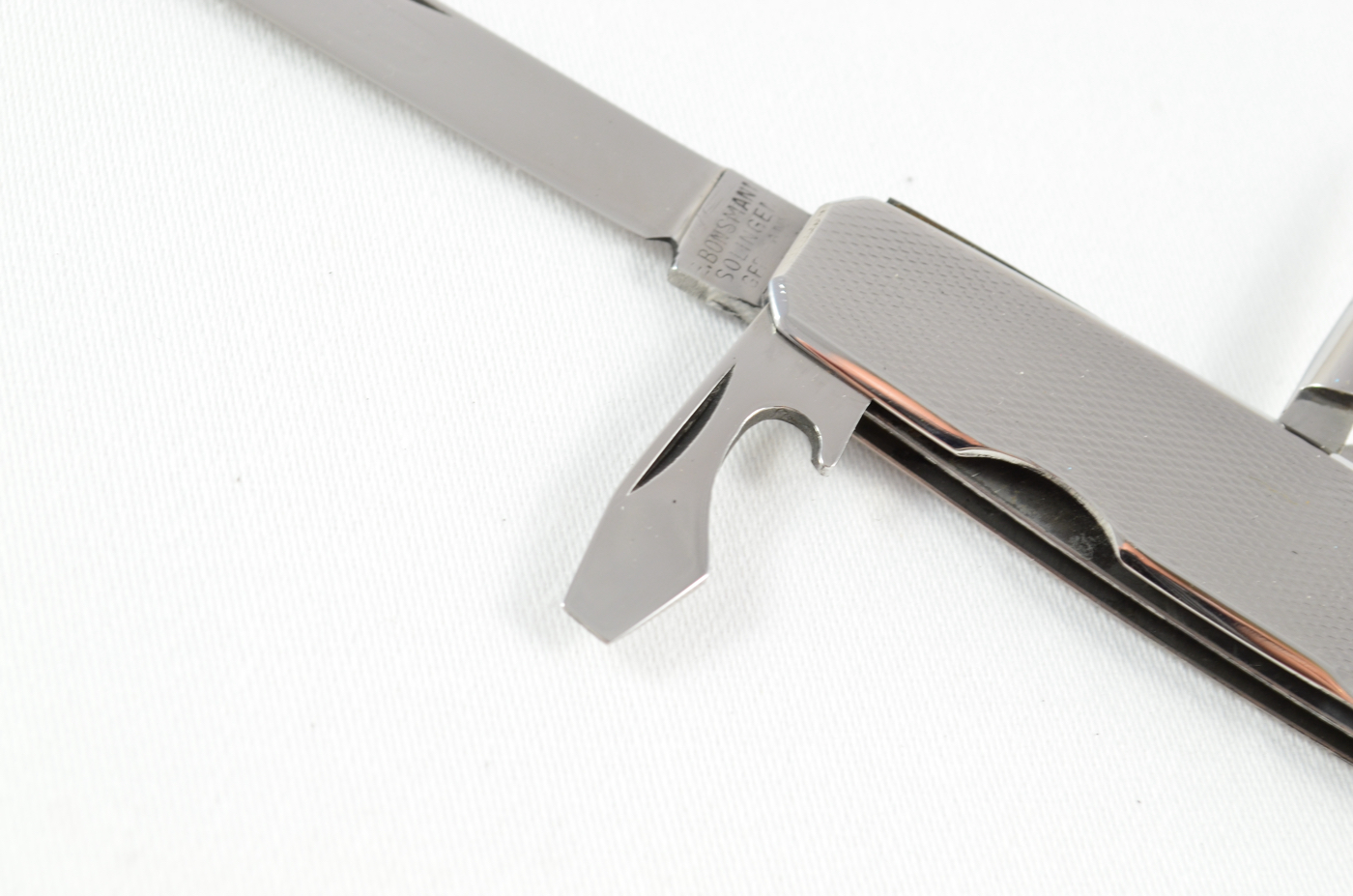 An E. Bonsman Folding Stainless Steel Engine Turned Pocket Pen Knife Solingen, Germany - Image 3
