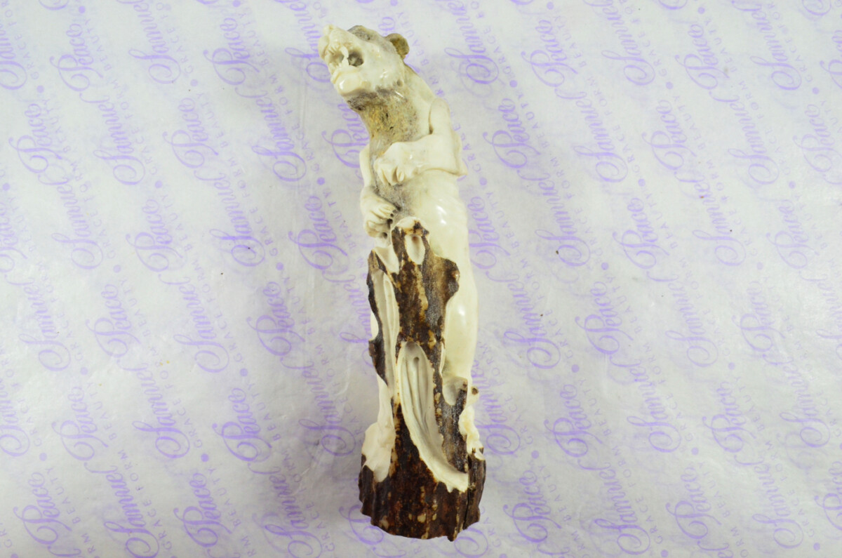 Fantastic Hand Carved Lion Walking Stick Cane Top Handle Stag Antler Horn Made Sheffield England - Image 4