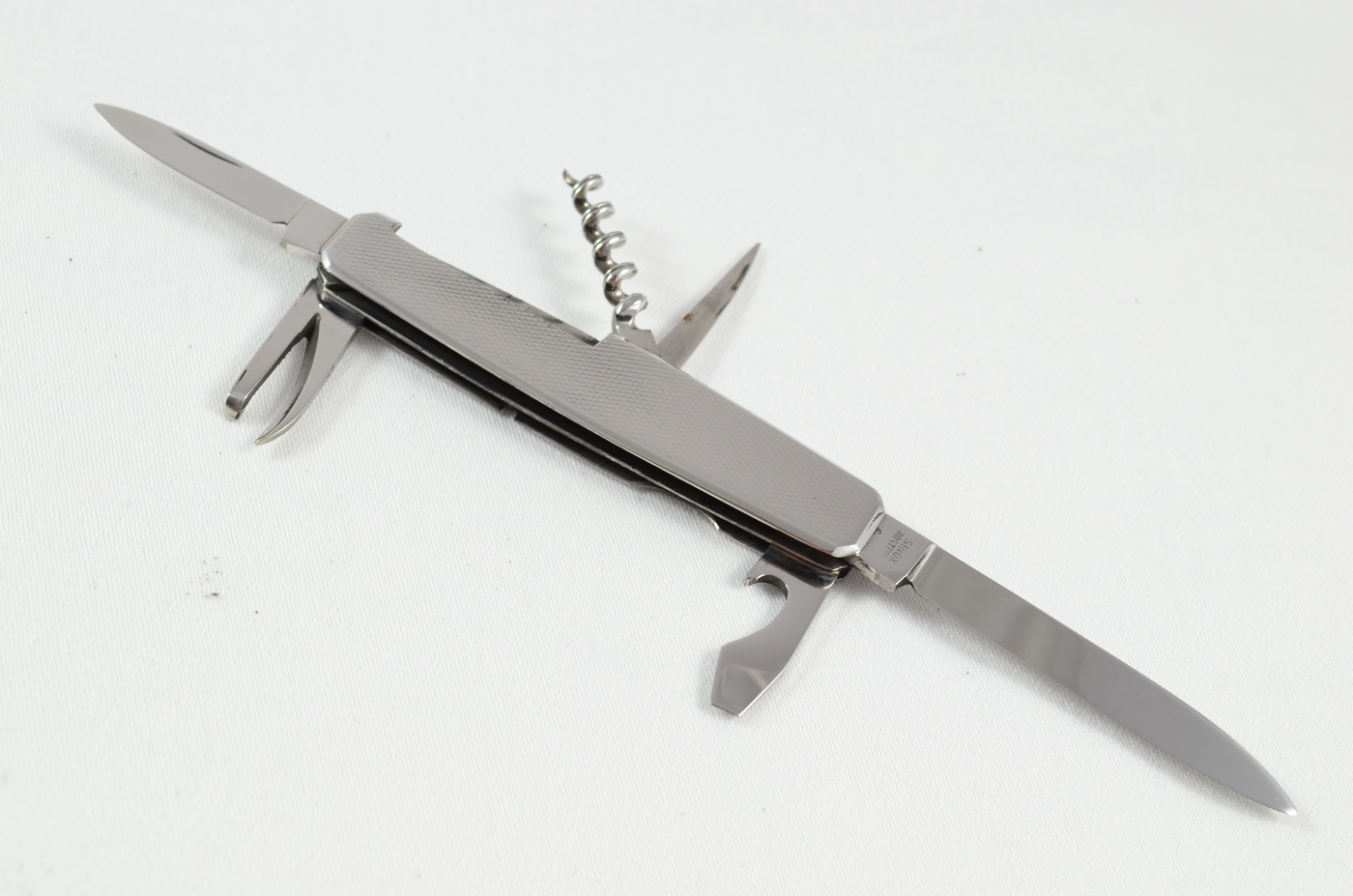 An E. Bonsman Folding Stainless Steel Engine Turned Pocket Pen Knife Solingen, Germany - Image 8