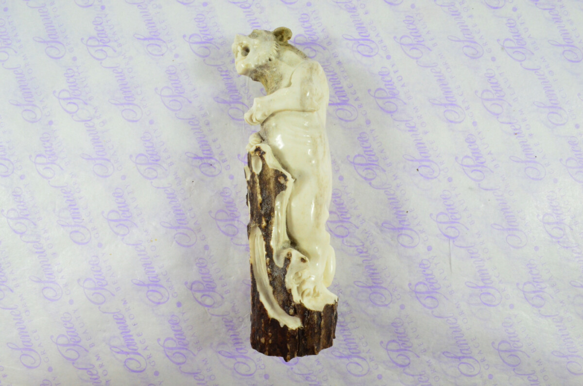 Fantastic Hand Carved Lion Walking Stick Cane Top Handle Stag Antler Horn Made Sheffield England - Image 2