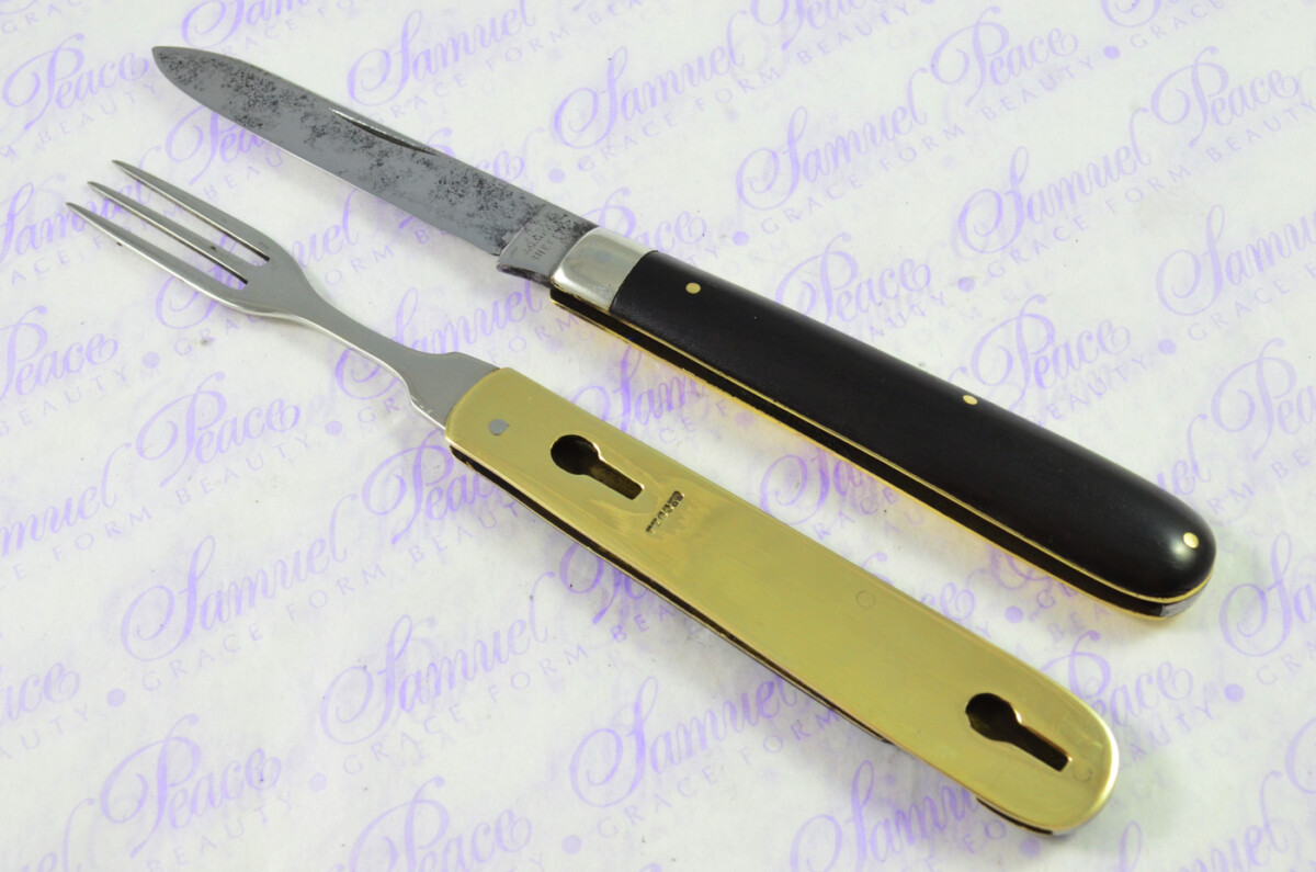 Antique Beautiful RARE Sheffield 2 Piece Campaign Set J.G. Graves Genuine Made in Sheffield England - Image 2