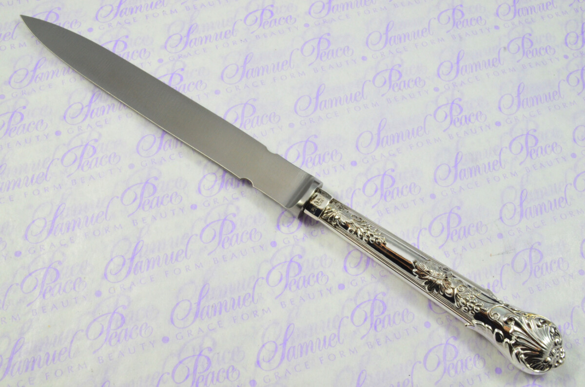 Sampson Mordan & Co London Sterling Silver Handled Letter Opener Grape & Vine Pattern 1855 Cased - Image 3