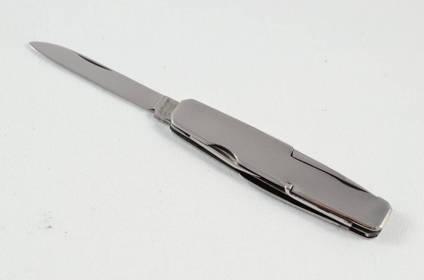 An E. Bonsman Folding Stainless Steel Engine Turned Pocket Pen Knife Solingen, Germany - Image 9