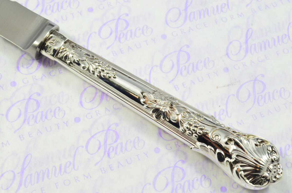 Sampson Mordan & Co London Sterling Silver Handled Letter Opener Grape & Vine Pattern 1855 Cased - Image 4