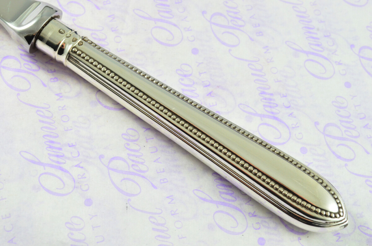 Pointed Bead Pattern Holland, Son & Slater London Sterling Silver Handled Letter Opener 1886 Cased - Image 4