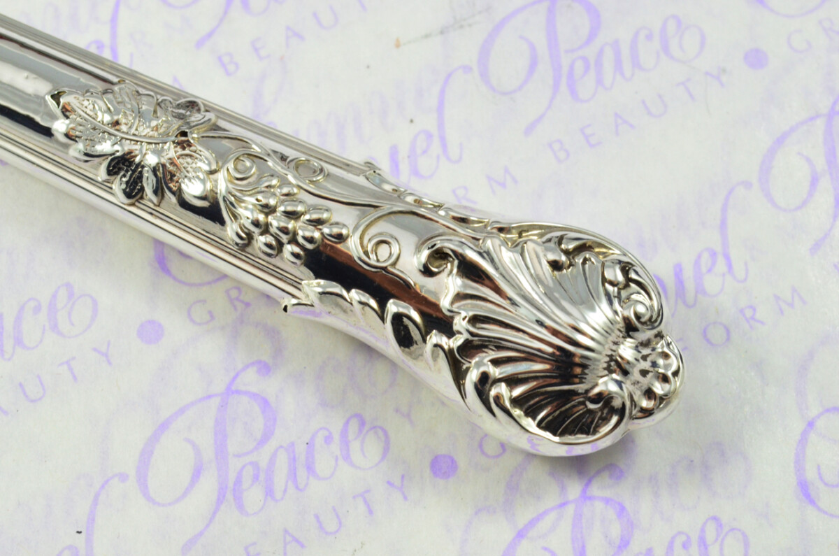 Sampson Mordan & Co London Sterling Silver Handled Letter Opener Grape & Vine Pattern 1855 Cased - Image 5