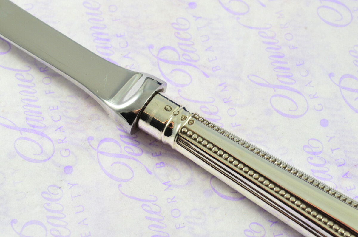 Pointed Bead Pattern Holland, Son & Slater London Sterling Silver Handled Letter Opener 1886 Cased - Image 5