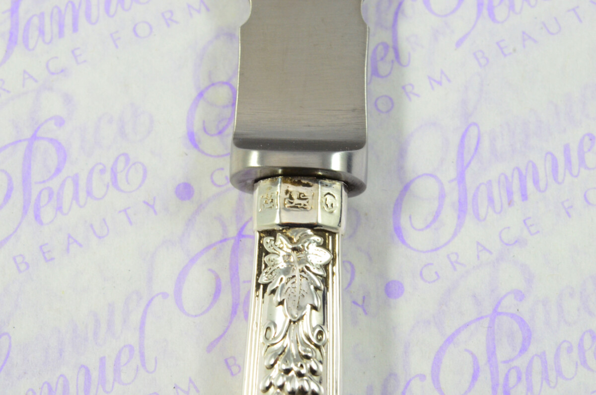Sampson Mordan & Co London Sterling Silver Handled Letter Opener Grape & Vine Pattern 1855 Cased - Image 6