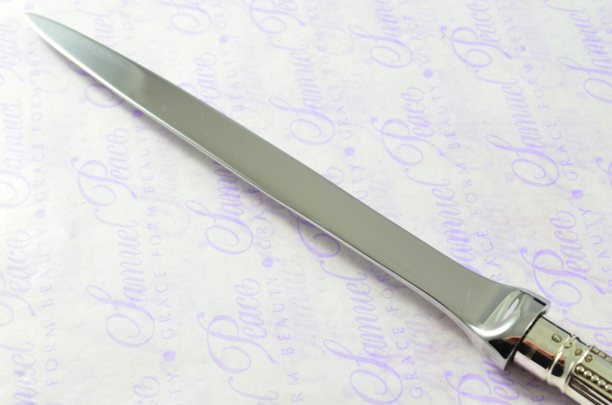 Pointed Bead Pattern Holland, Son & Slater London Sterling Silver Handled Letter Opener 1886 Cased - Image 6